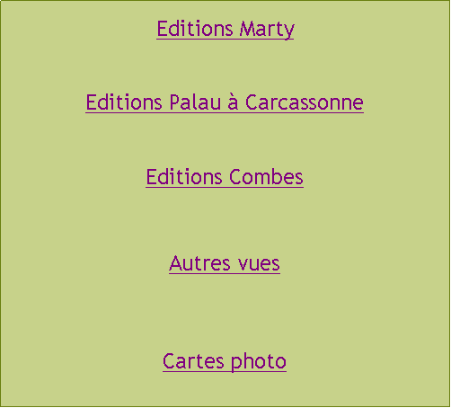 Zone de Texte: Editions MartyEditions Palau  CarcassonneEditions CombesAutres vuesCartes photo